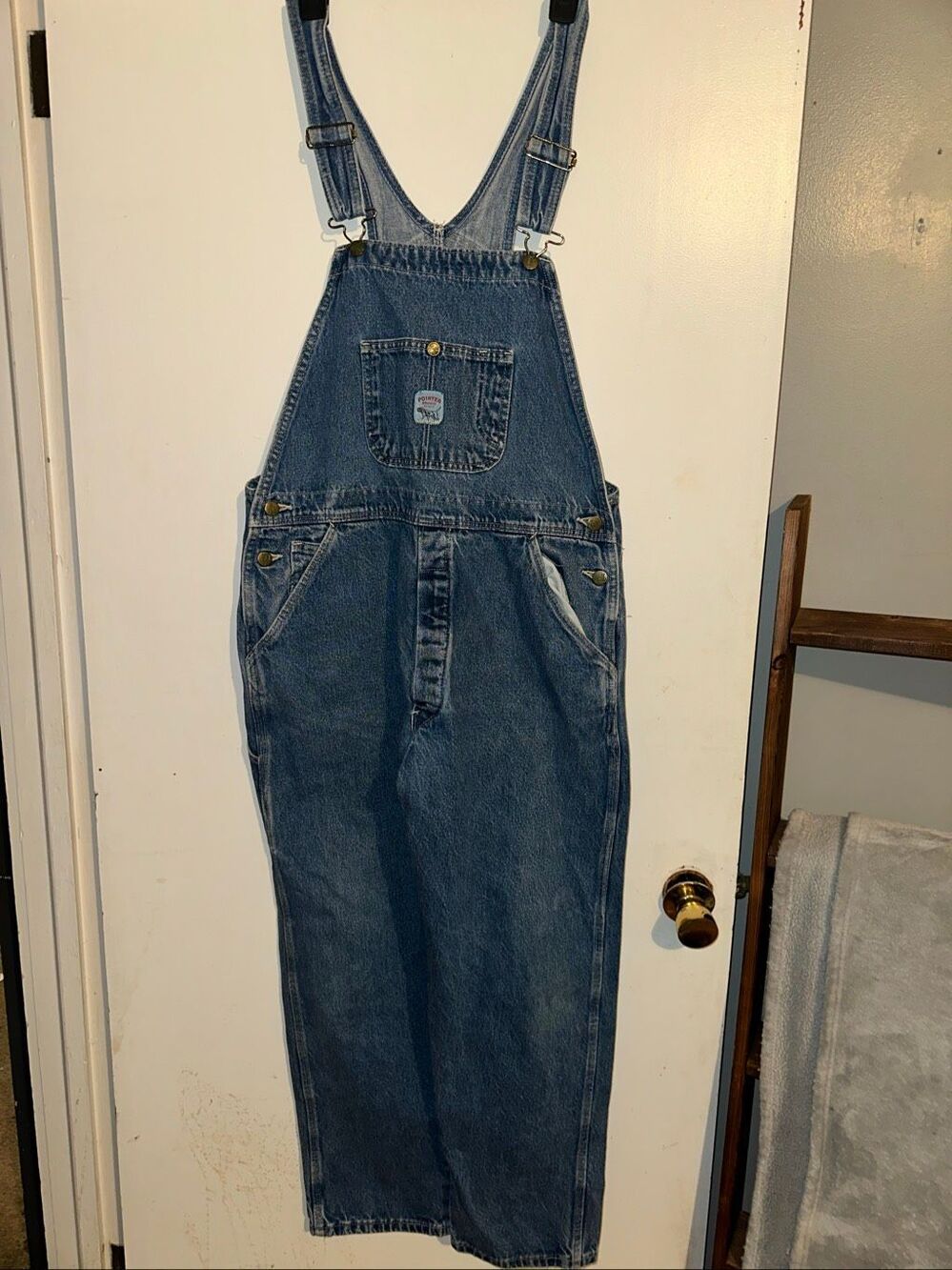 Vintage Pointer Brand carpenter bibs Overalls Mens W36 L28.5 dungarees Denim Wor